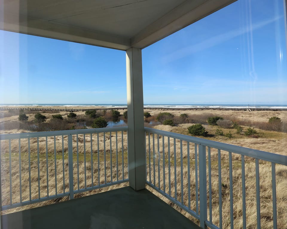 pond and the ocean beyond