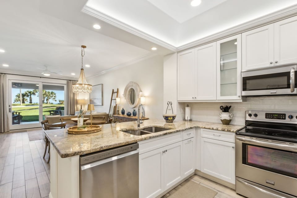 Gorgeous Totally Remodeled Fully Stocked Kitchen with Granite Countertops and Stainless Steel Appliances