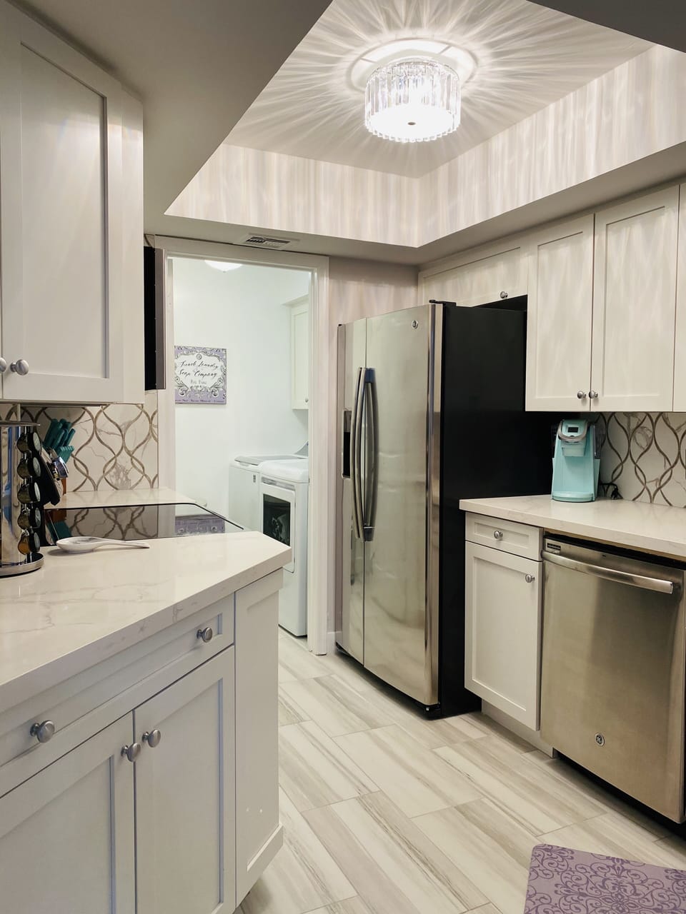 Fully stocked chef’s kitchen with all you will need for a short or long stay  