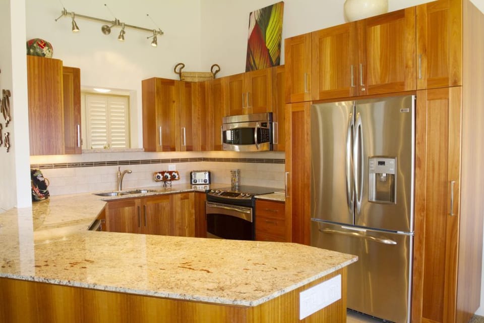 Our recently remodeled kitchen provides a spacious and well equipped work area.