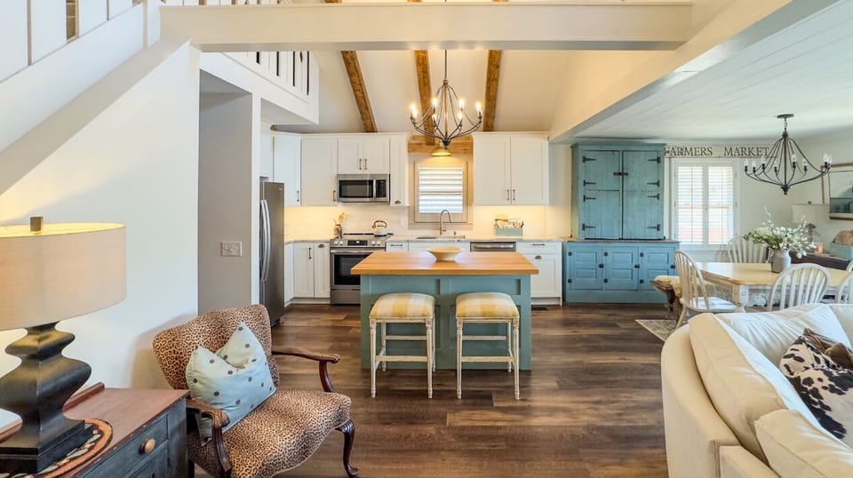 Full Kitchen with island open to living space