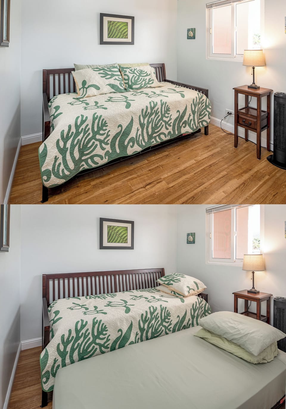 3rd BR Trundle bed (twin-over-twin) fun for kids! View of Hualalai, Shoji doors