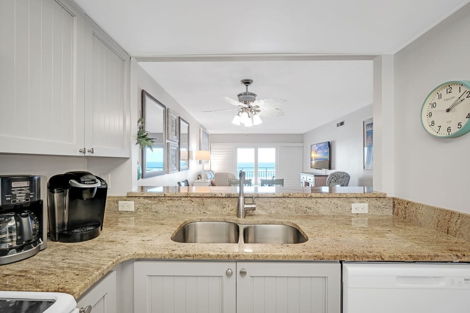Prepare meals while taking in the calming ocean view, right from your kitchen