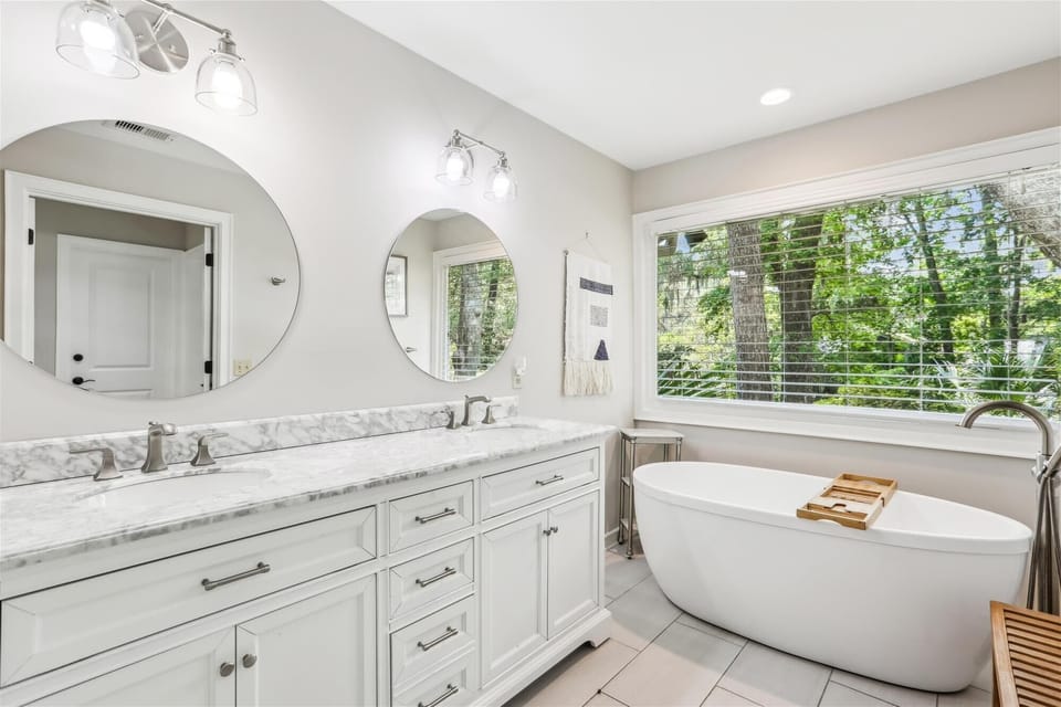 Primary Bathroom with Soaking Tub at 18 Wagon Road