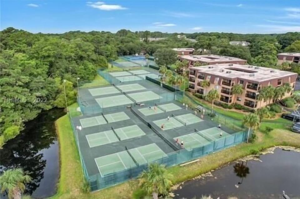 Lighted tennis & pickle ball courts….
