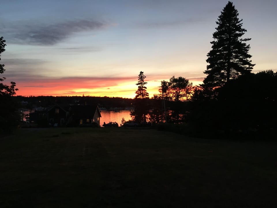 Sunset from the front lawn.