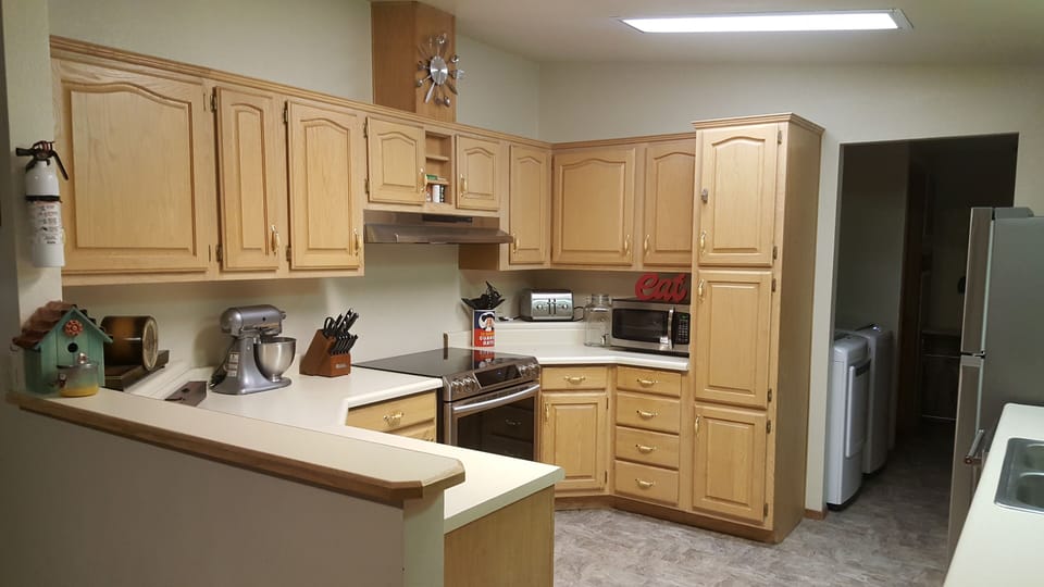 This kitchen with newly updated appliances should help feed an Army!