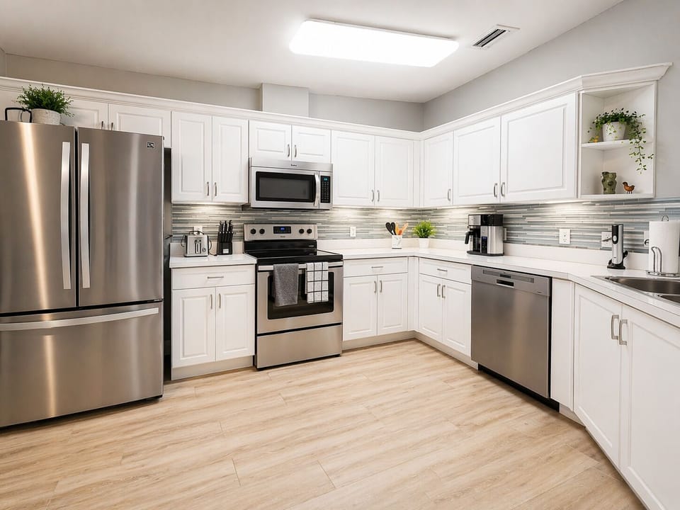 Fully stocked kitchen
