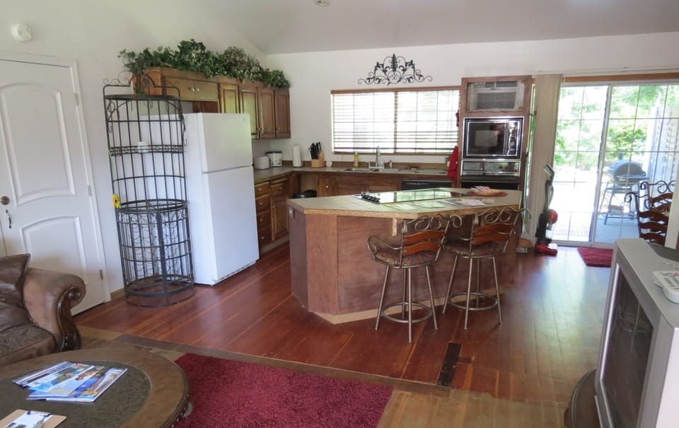 The house entry way and kitchen.