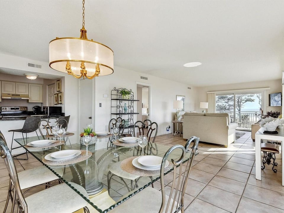 Dining Area, Kitchen and Living Room Offer Ocean Views at 407 Shorewood