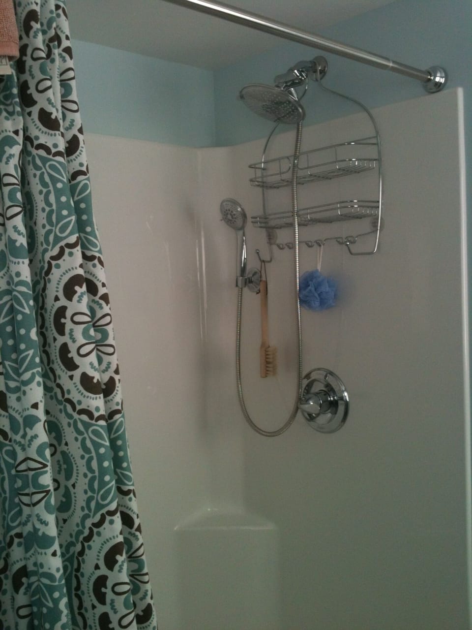 shower with rain head and hand held