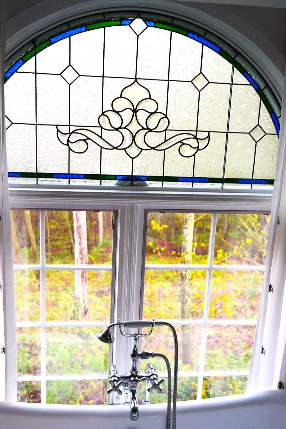 Custom stained glass accents.
