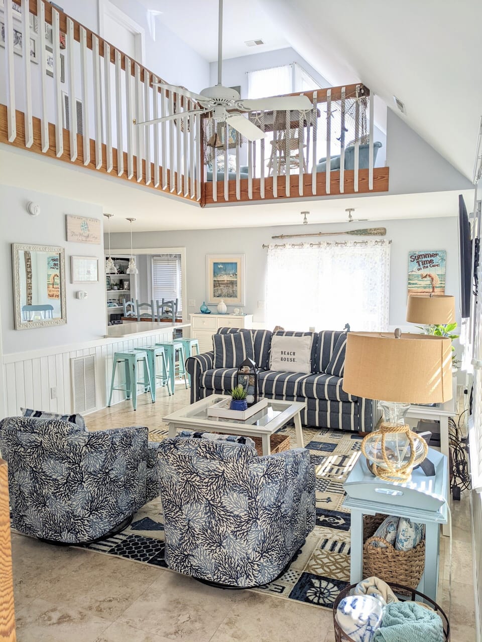 The main living area is open and airy.