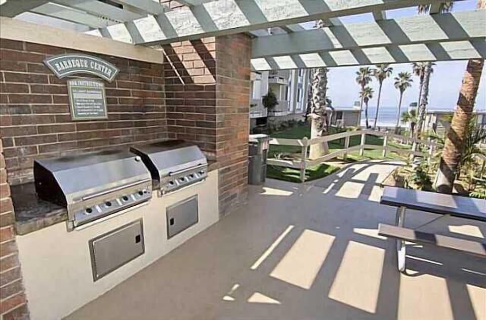 BBQ grill in the pool area for a party cook out.