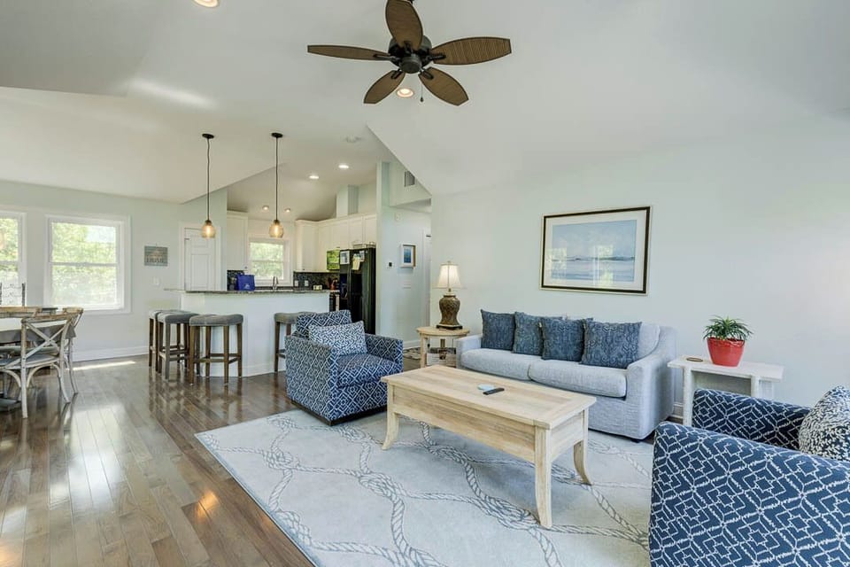 Top-Level Living Room with Deck Access