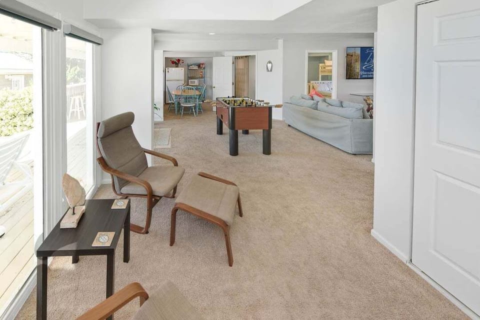 Ground-Level Living Room with Foosball Table