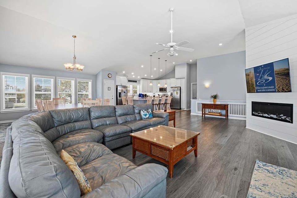 Top-Level Living Room with Deck Access