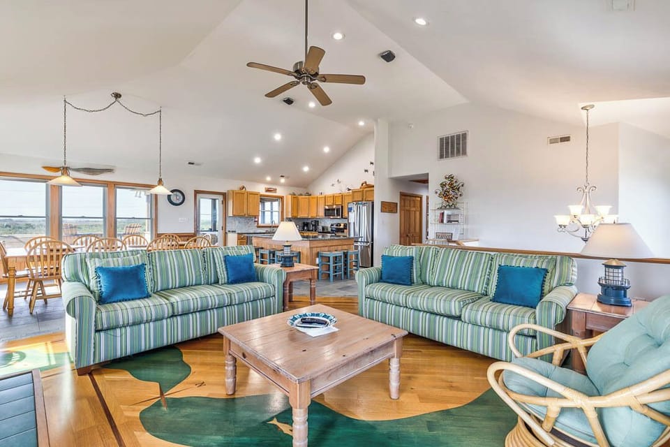 Top-Level Living Room with Deck Access