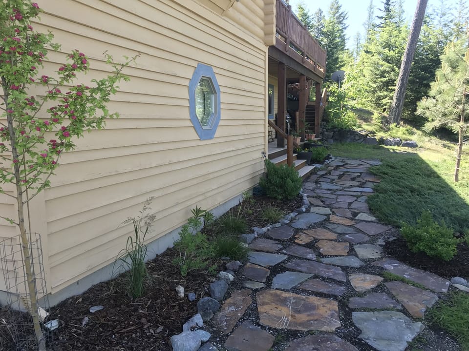 Walkway to apartment front door.