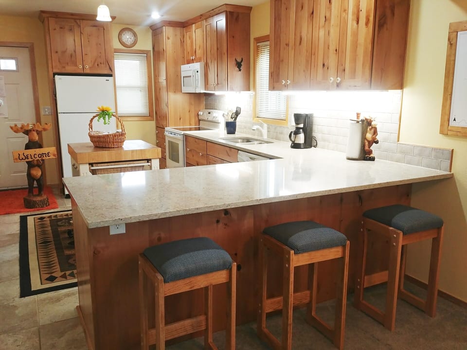 Kitchen; fully equipped, lots of space to prepare meals and hangout.