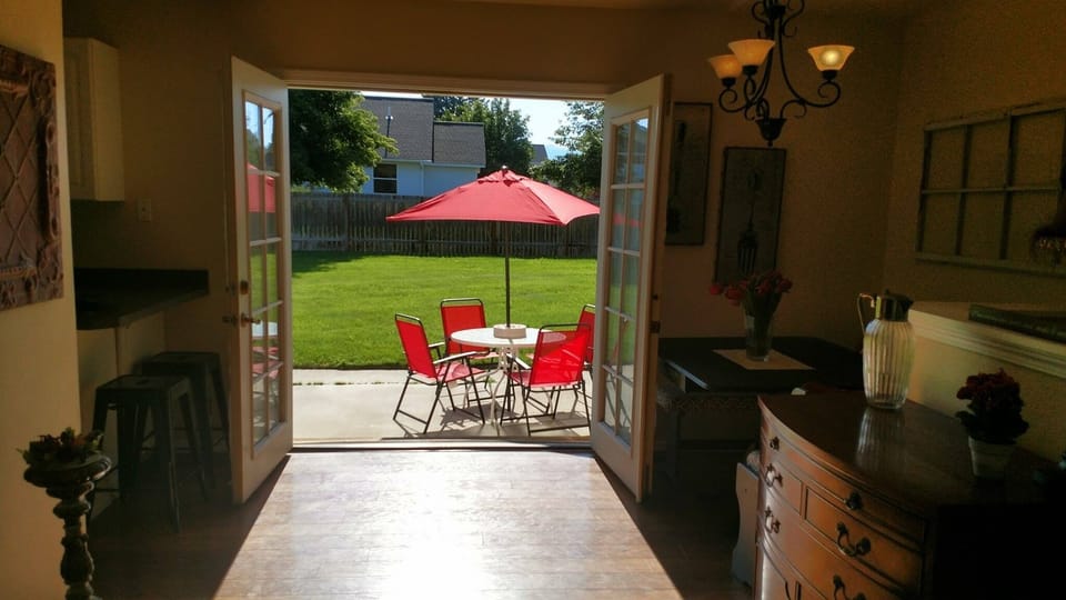 looking from inside to the patio