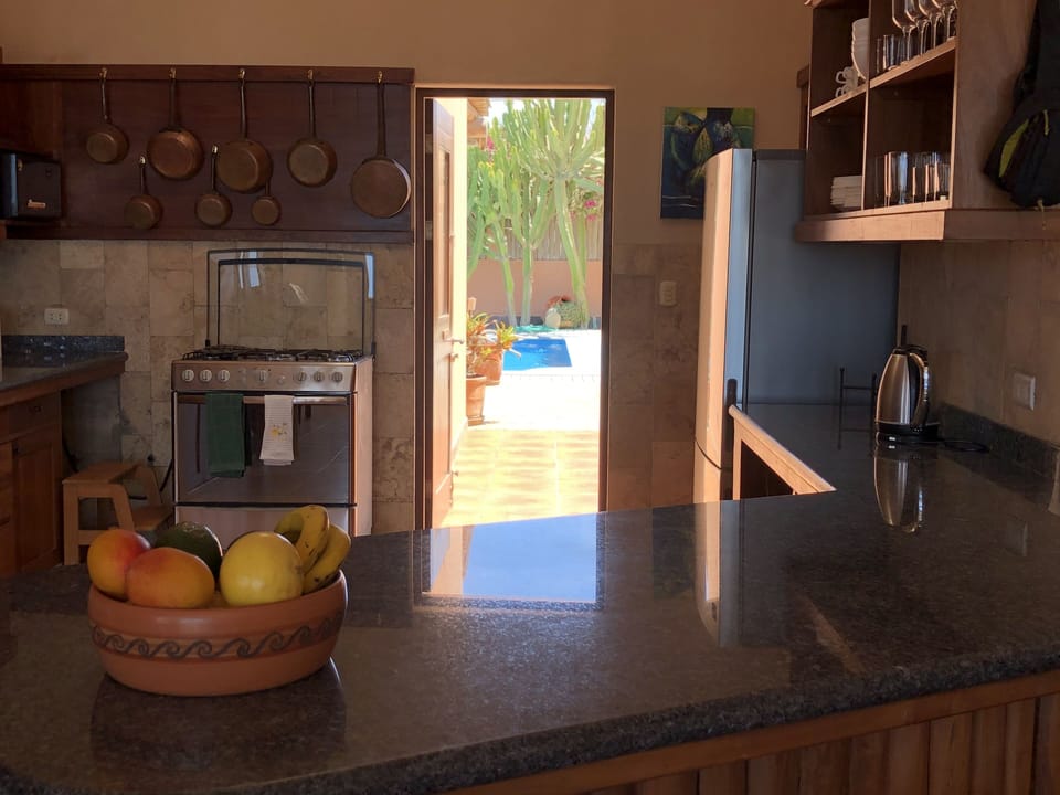 Kitchen door leading to pool