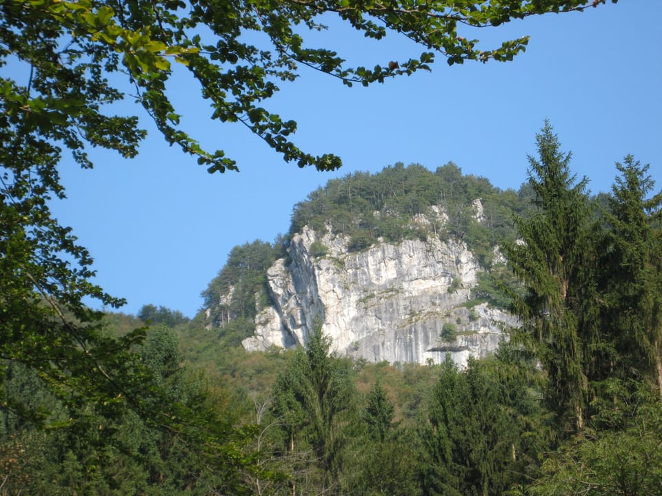 Natural rock climbing wall - view from the terracce.