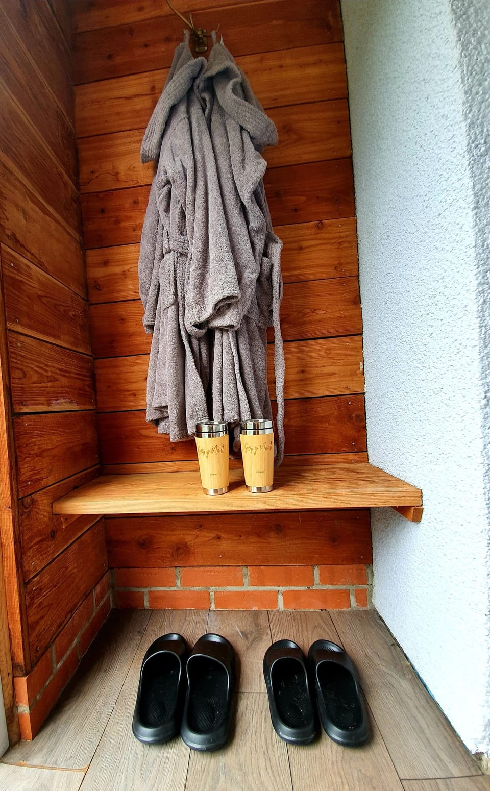 Towelling robes and slippers for your stay