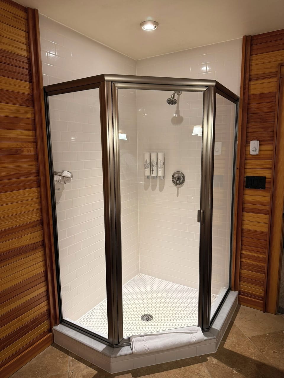 Master bathroom's large standing shower.
