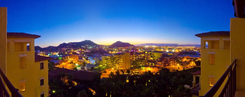 Night view from the back terrace
