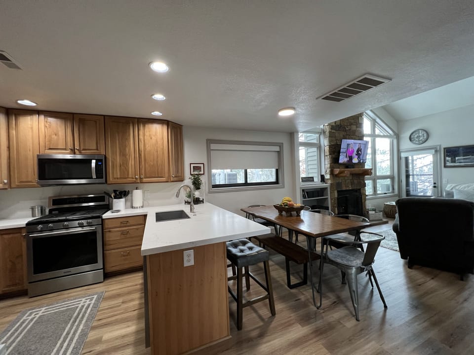 Open Kitchen, Dining and Living area