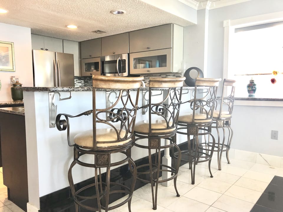 Comfortable bar stools.