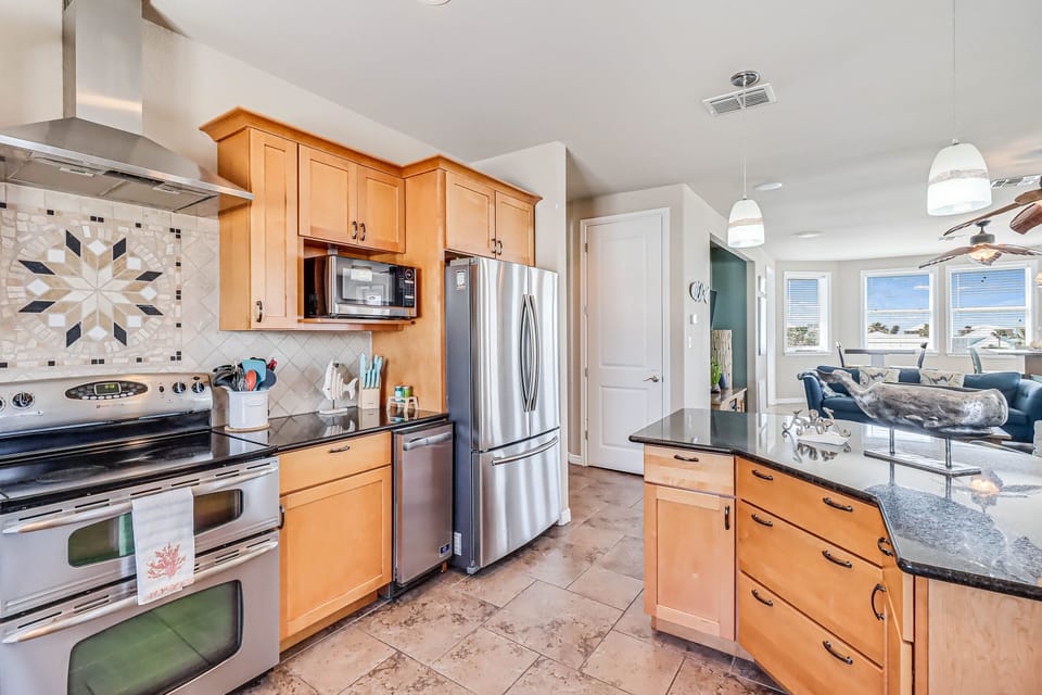 Fully stocked kitchen
