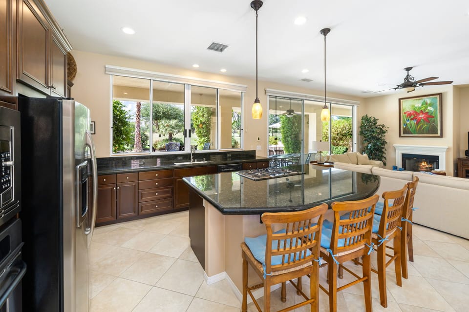 Kitchen and island view