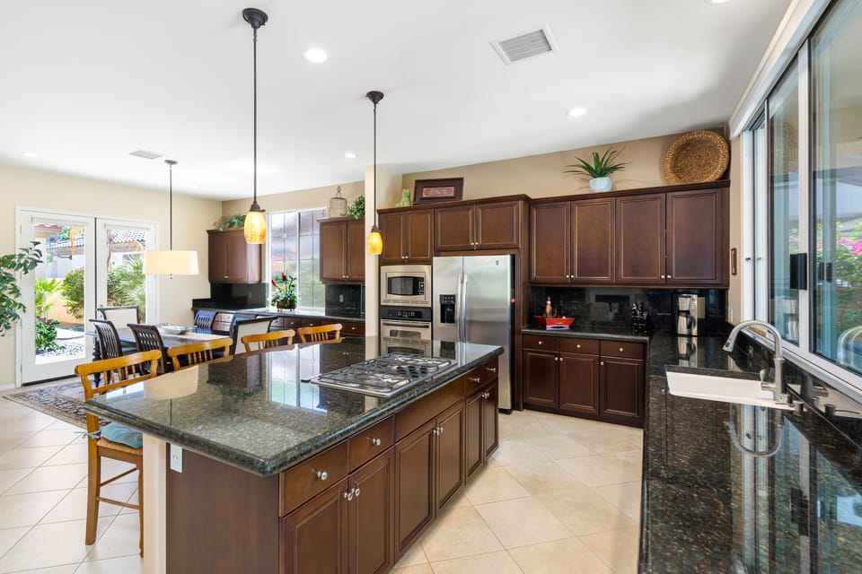 Kitchen fully stocked and center of the action.