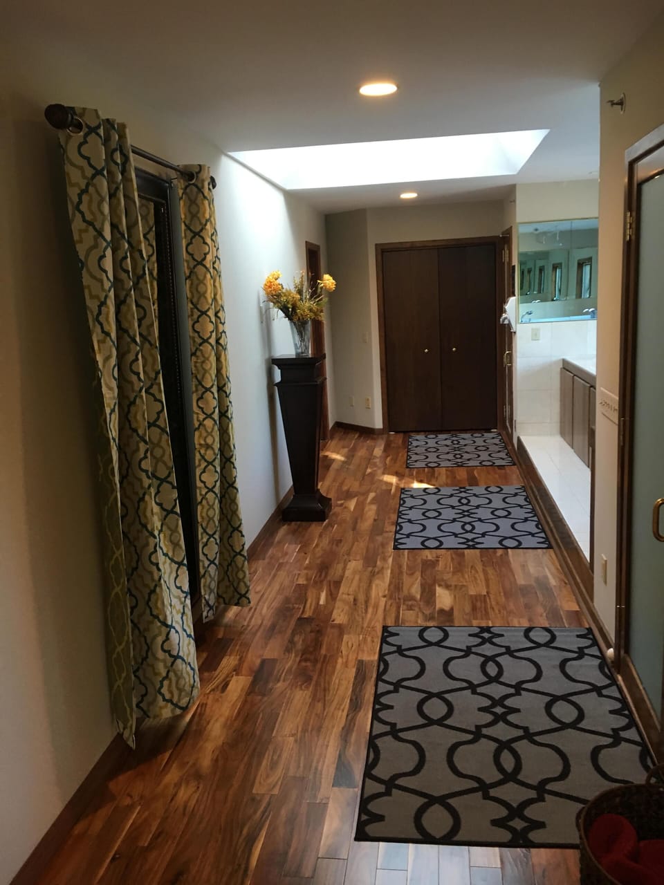 Upstairs: Steam Shower, Hot Tub, Sauna on the right