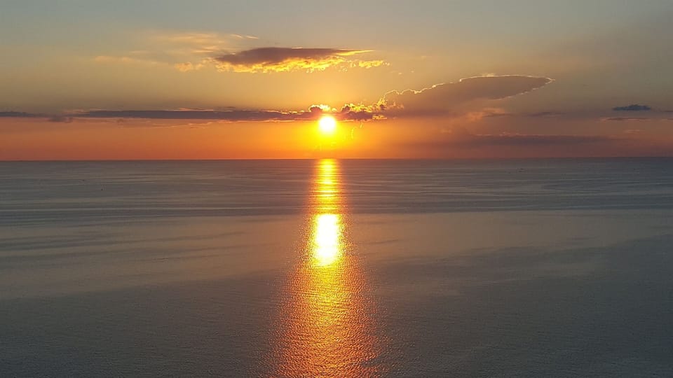 Looking west from bluffs over Lake Michigan