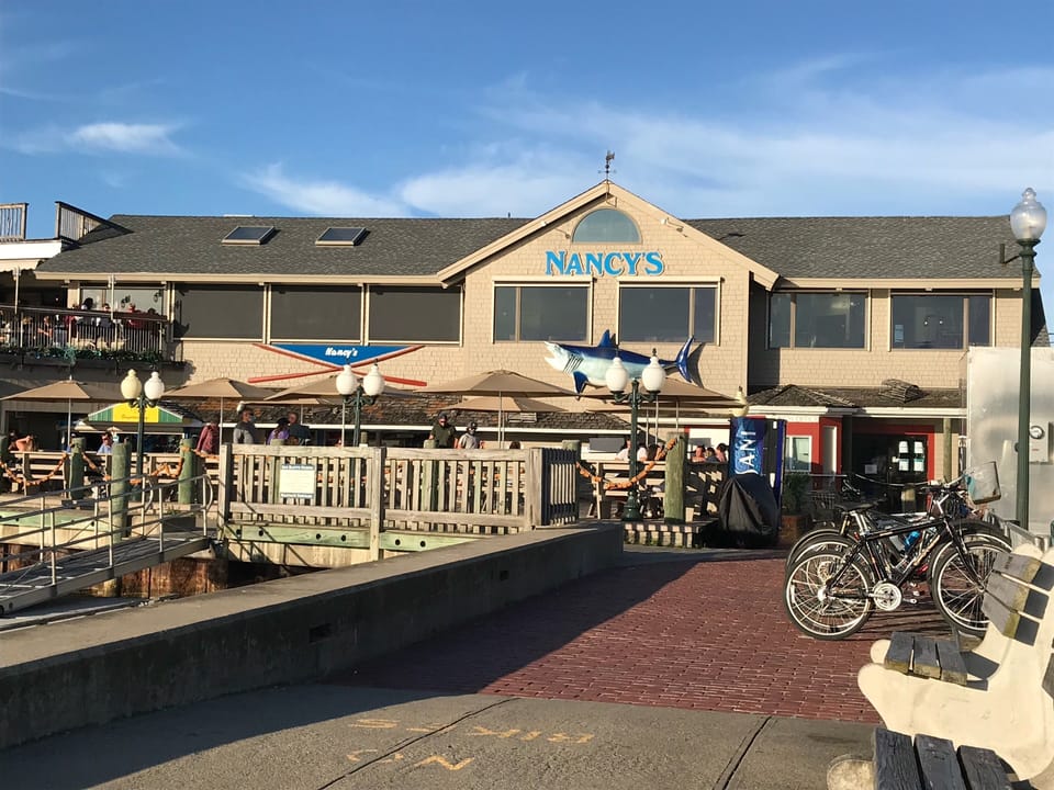 Oak Bluffs Harbor and Nancy’s is a 15-20 minute walk away