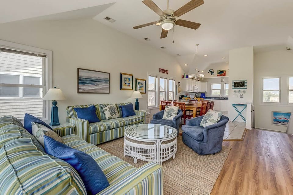 Top-Level Living Room with Deck Access