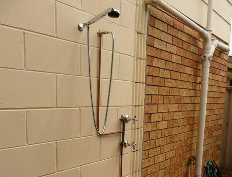 Outdoor hot & cold shower is ideal to wash off when you get back from beach