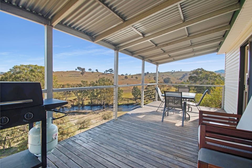 Balcony overlooking river