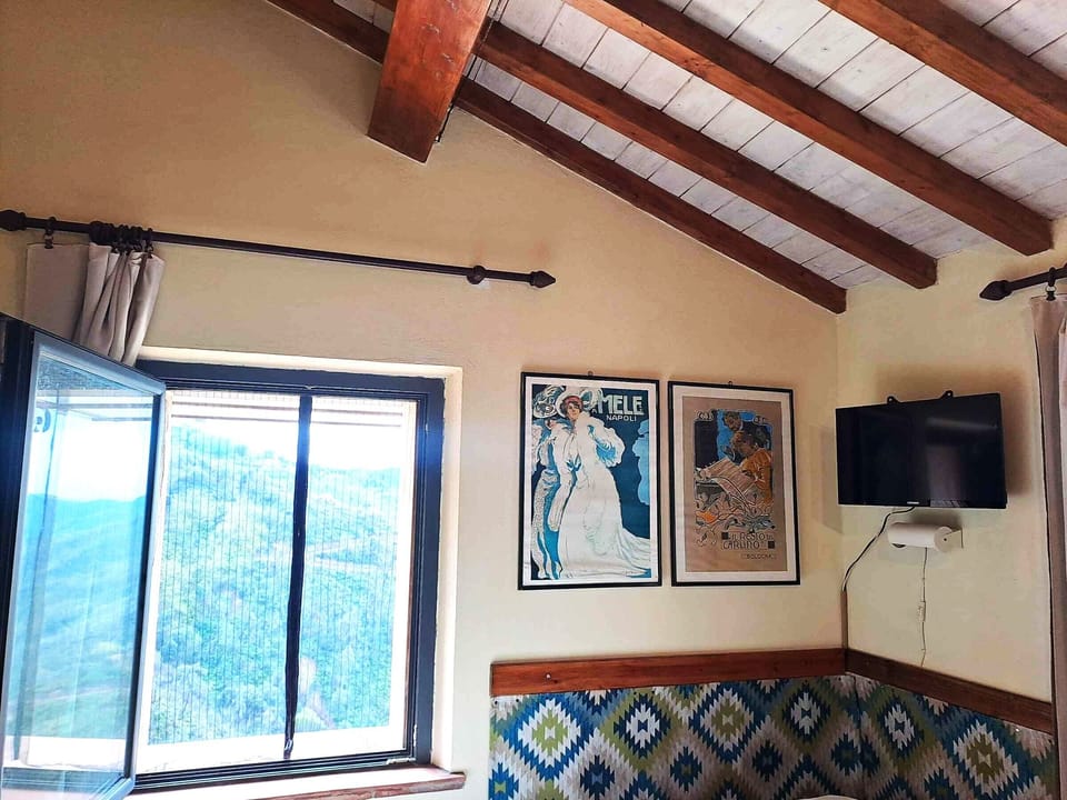 the great studio (20 sqm) with kitchen, three windows, 2 beds-sofa, and table