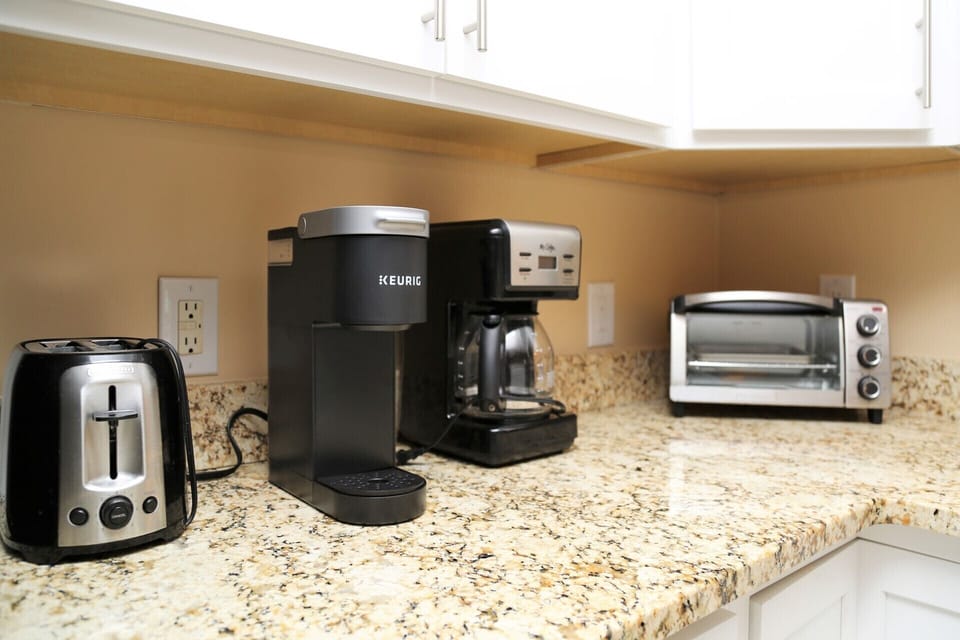 Options! The kitchen includes a single & 12-cup coffee maker.