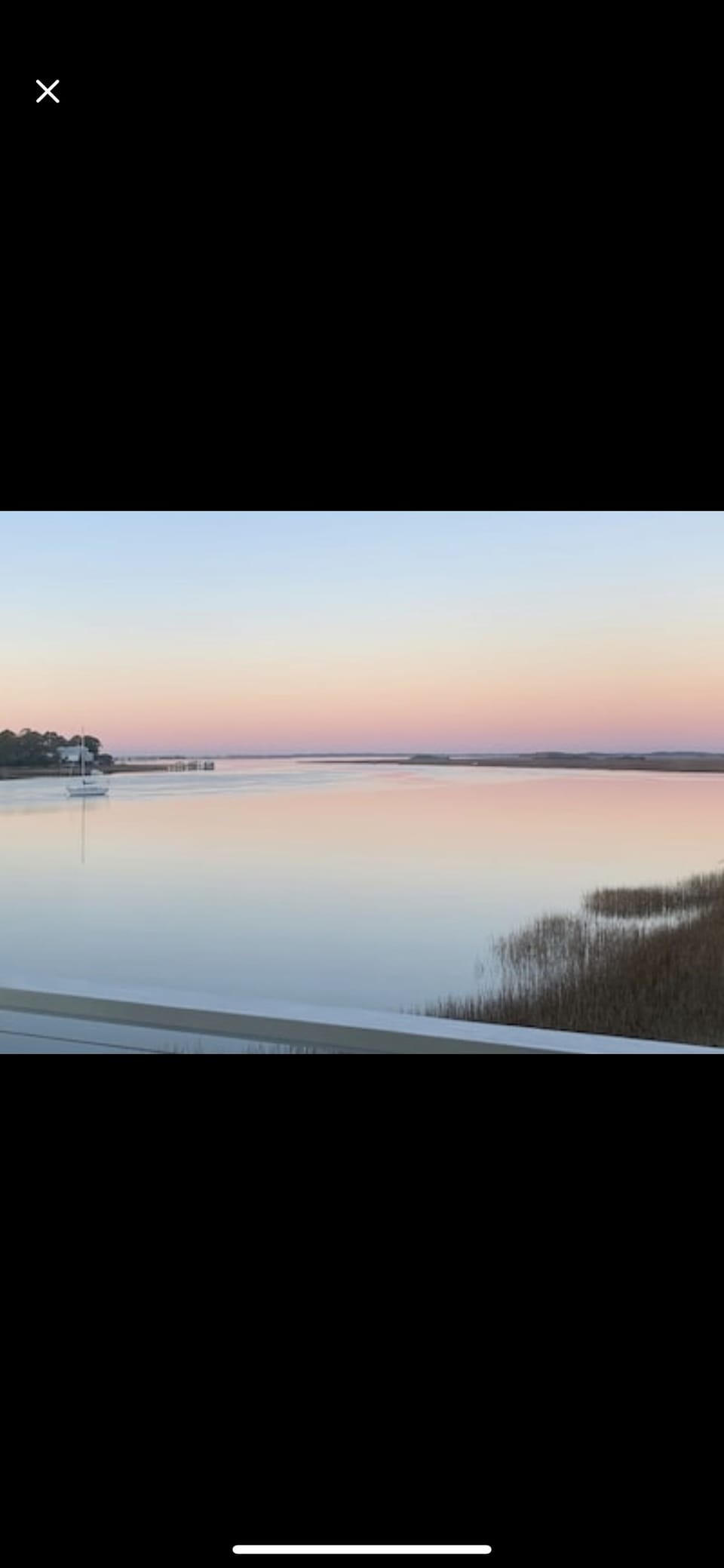 High Tide sometimes brings water all
the way up to the edge of our marshline. 