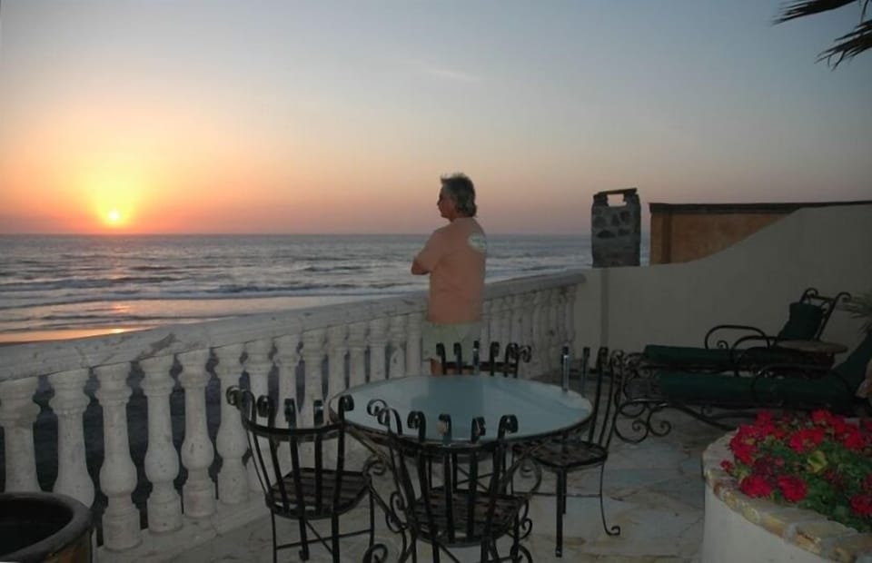 Sunset from  Patio Overlooking Pacific Ocean