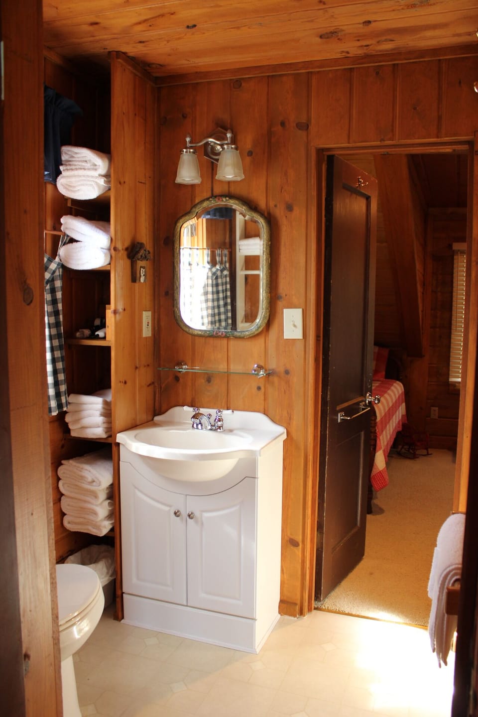 2nd floor bath w/shower, newly remodeled.  Opens to both front & back bedrooms.