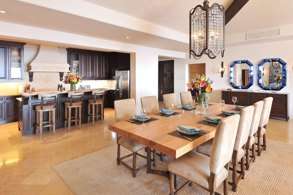 Dining room and kitchen
