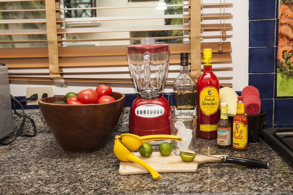 Everything necessary for making frozen Margaritas 