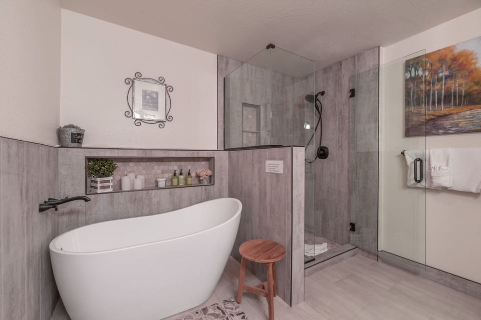 Master Bath--Walk-in shower and soaking tub