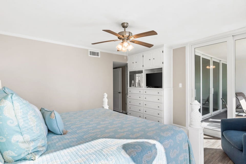 Spacious built-ins in the master BR- storage drawers and a 32"  tv
